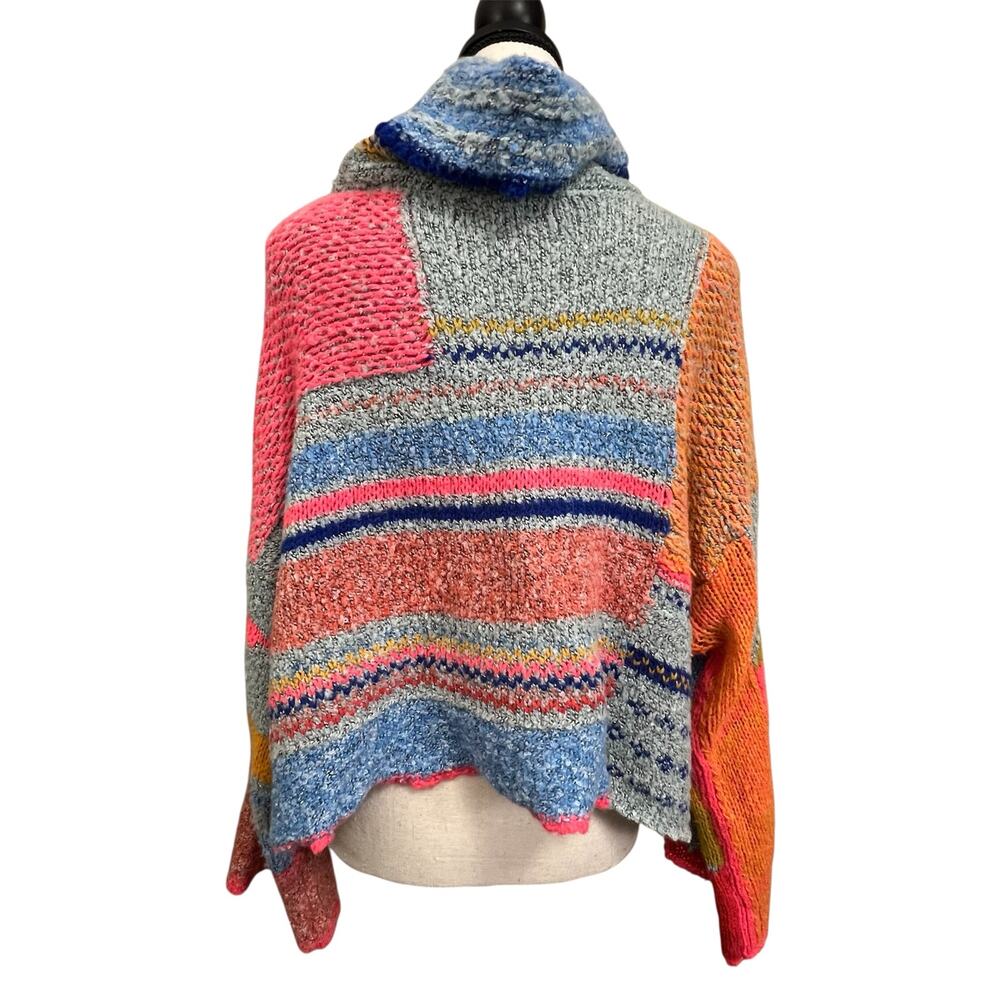 Sincerely Jules Sweater Medium Cropped Colorful Boho Knit Boxy Oversized - Picture 3 of 9